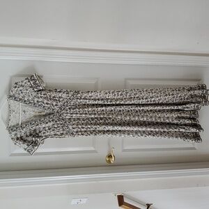 Max Studio London Multicolor Floral Flutter Sleeves Maxi Dress Size L